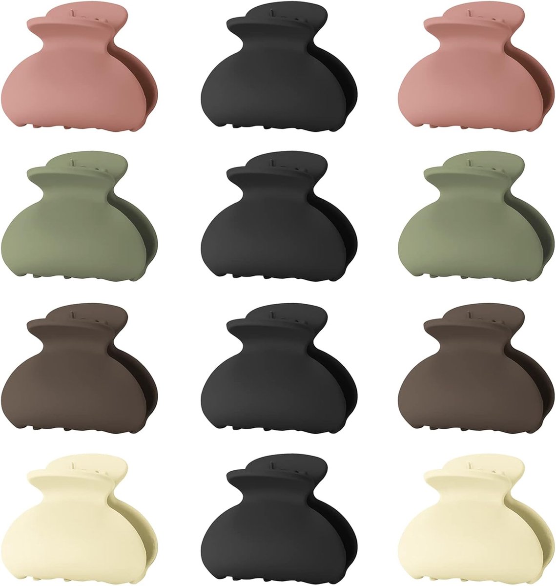 Thijox - 12 Stuks Haarklauw Clips voor Dames Meisjes Kinderen met Antislip, Sterke Acryl Banaan Kaak Clip - Geschikt voor Dik, Dun, Fijn en Medium Haa