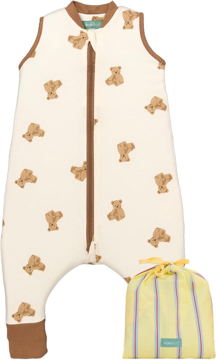 SnelShoppen - Pyjama Dekentje met Voeten, 1.0 Tog, 100 cm voor Kinderen (4 Jaar), 100% Katoen, Ideaal voor Lente en Herfst, Teddy