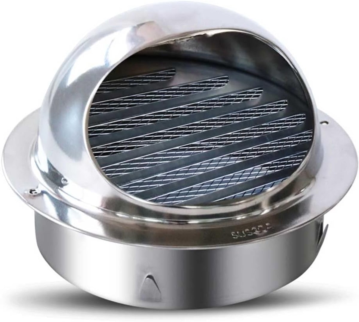 SnelShoppen - Weatherproof Grille 100 mm RVS Ventilatierooster met Insectennet - Weerbestendig, Robuust, Voor Afvoer- en Aanvoerlucht in Garage, Keuke