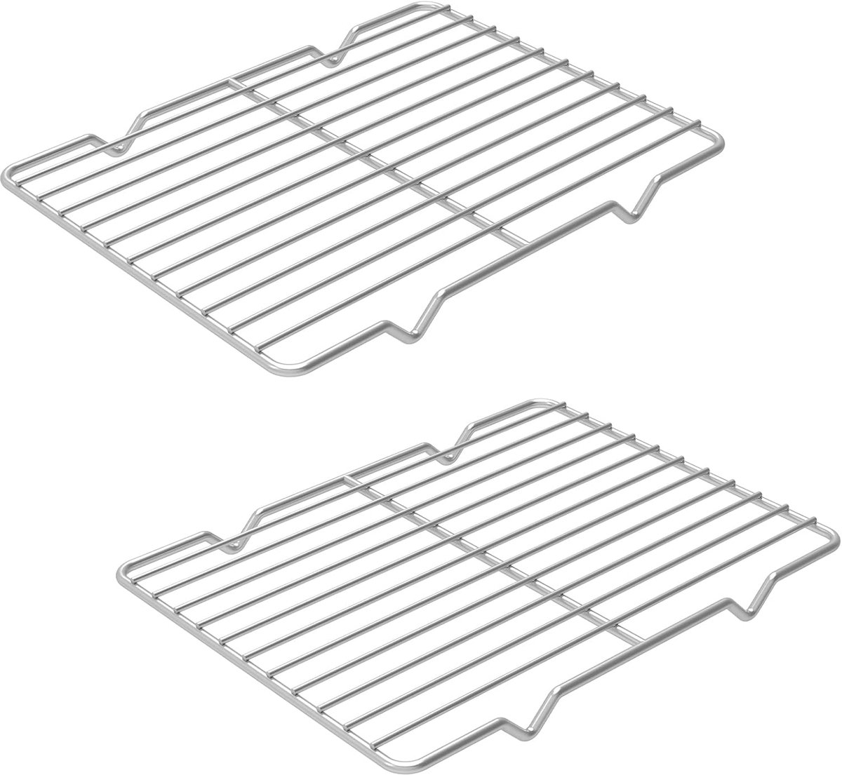 SnelShoppen - Set van 2 Roestvrijstalen Bak- en Koelrekken, Ovenbestendig, Multifunctionele BBQ Grills, 7.8" x 10.2", Ideaal voor Bakken, Koken en Koe