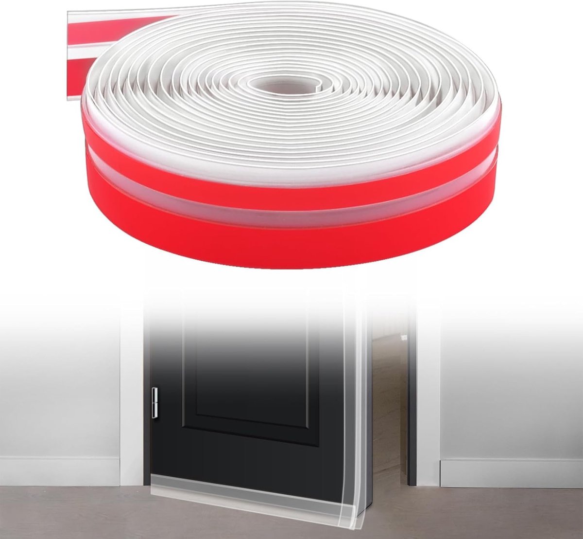 Thijox - Siliconen Deurdichtingsstrips, T-vormige Deurluchtdichting 3,5 cm × 6 m, Wind- en Koudbescherming, Geluidsisolatie, Ideaal voor Thuisgebruik