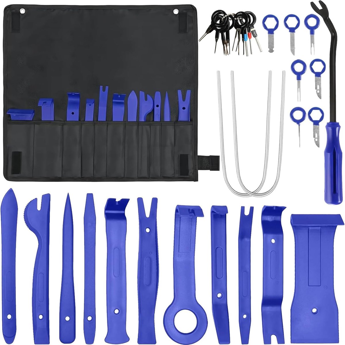 SnelShoppen - 32-delige Auto Interieur Verwijder Tool Kit met Opbergzak, Car Fixing Clamp Verwijder Set, Plastic Pry Tools voor Dashboard, Radio, Ster