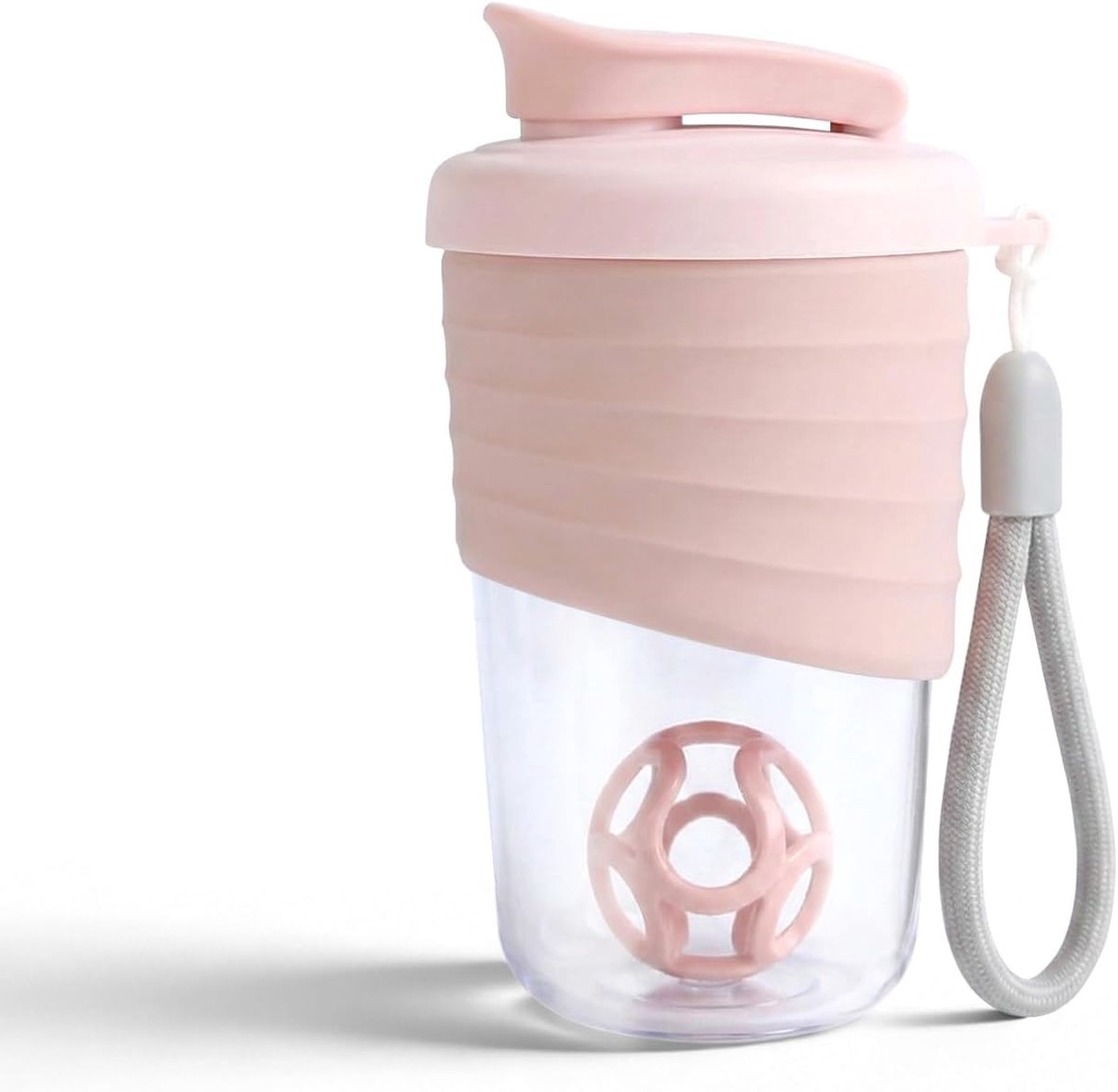 SnelShoppen - Compacte 530ml Protein Shaker Bottle met Mixerbal - Roze - Ideaal voor Sport, Gym, Reizen en Smoothies