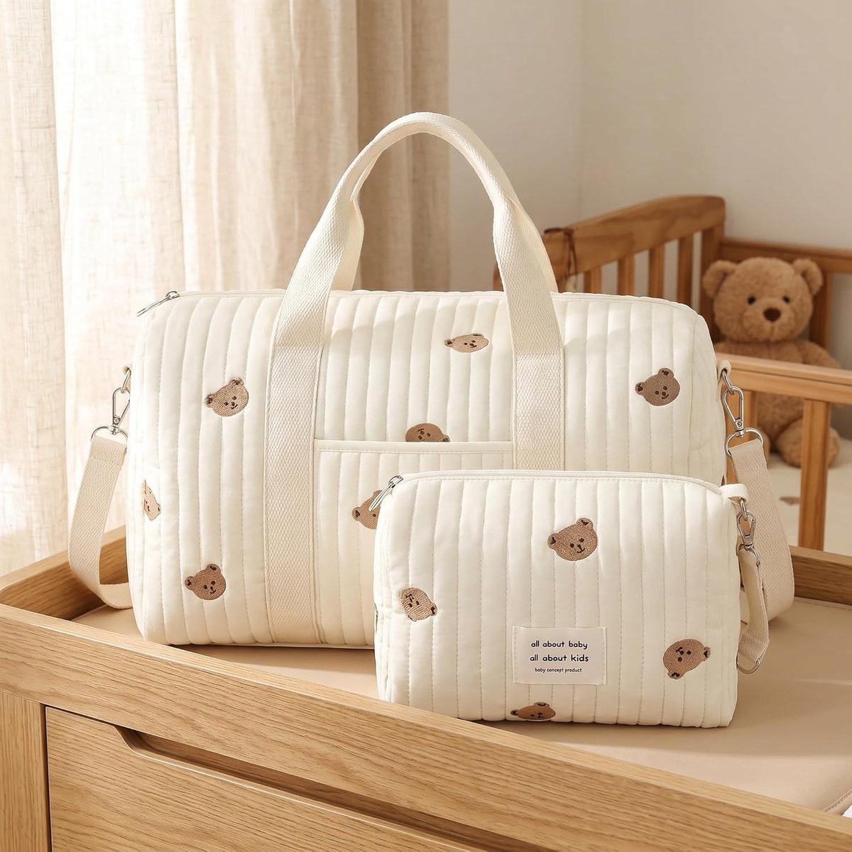 SnelShoppen - Set van 2 Luiertas voor Baby Zwangerschapstas Luier Tas Draagbare Babytas Ziekenhuisgeboorte Multifunctionele Luierrugzak Herbruikbare H