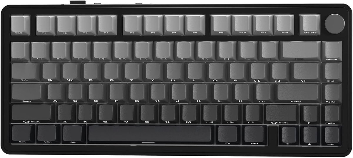 SnelShoppen - Draadloos Mechanisch Gaming Toetsenbord 75% - ATTACK SHARK X85 - PBT Materiaal - RGB Verlichting - Hot Swappable - 5000mAh Batterij - Zw
