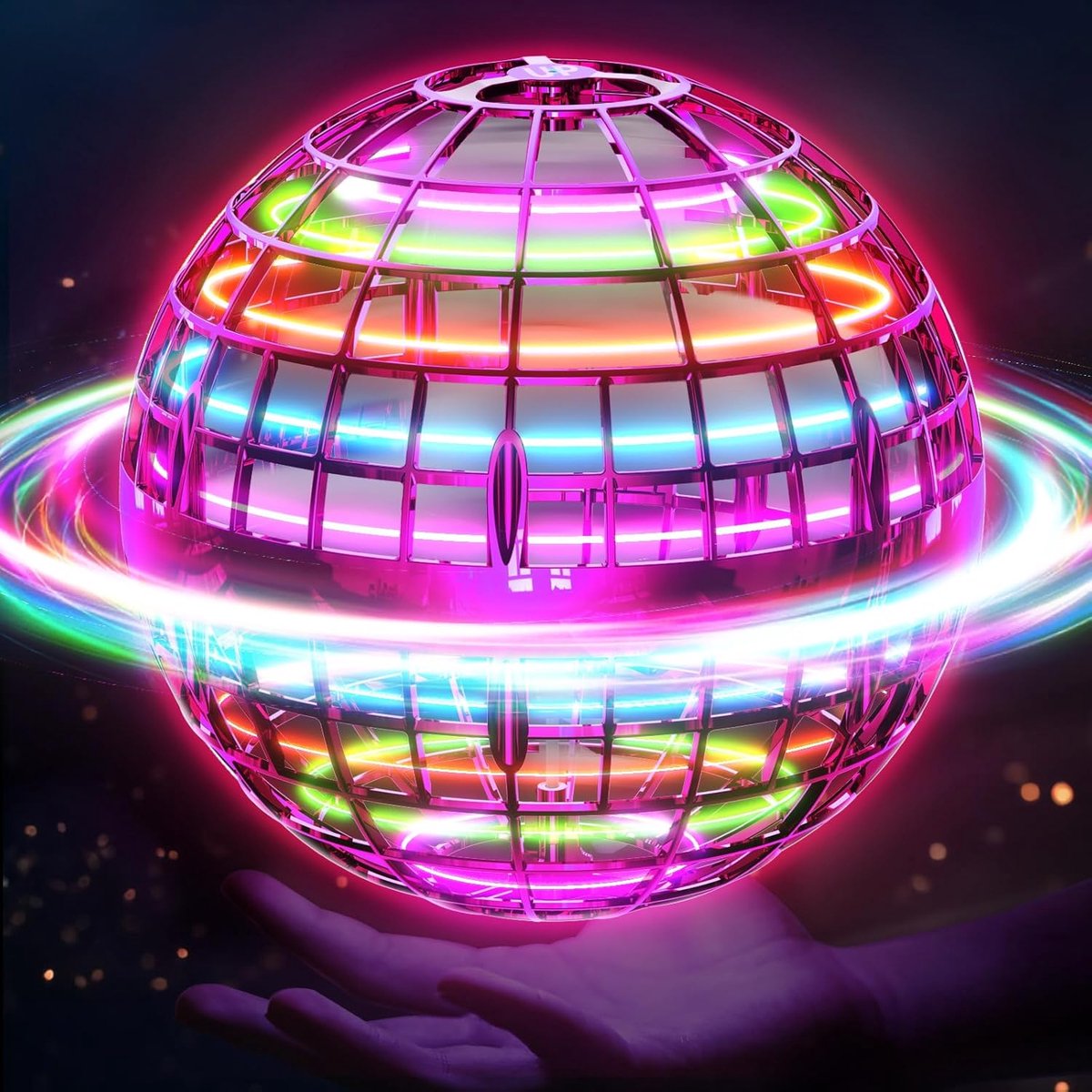 SnelShoppen - Vliegende Bal met LED Licht - Hover Boomerang Speelgoed voor Kinderen - Perfect Cadeau voor Jongens en Meisjes 6-12 Jaar - Roze