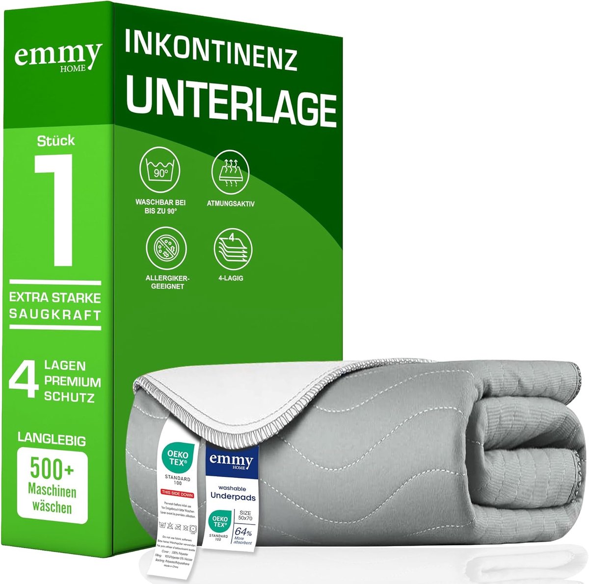 SnelShoppen - Incontinentie Pad 75 x 90 cm, Wasbare Matrasbeschermer, Waterdichte Bedonderlegger, Bed Mat, Vochtbescherming, Geschikt voor Kinderen en