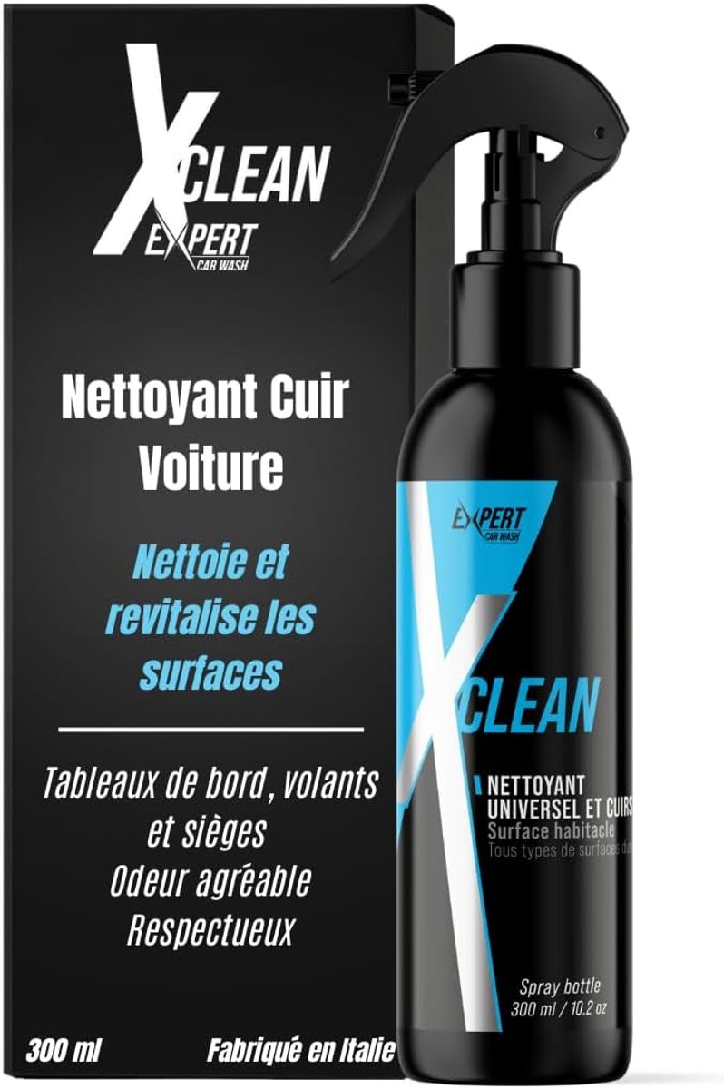 SnelShoppen - Lederreiniger voor Auto, 300 ml Geconcentreerd, Reinigt en Beschermt Leer, Stoelen, Dashboard, Stuurwielen, Made in Italy