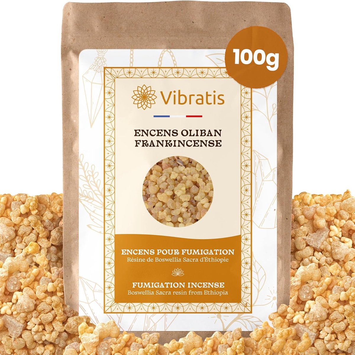 SnelShoppen - Oliban Wierook Granules 100g - 100% Natuurlijk Boswellia Carterrii - Premium Kwaliteit - Sterke Spirituele Eigenschappen - Ideaal voor M