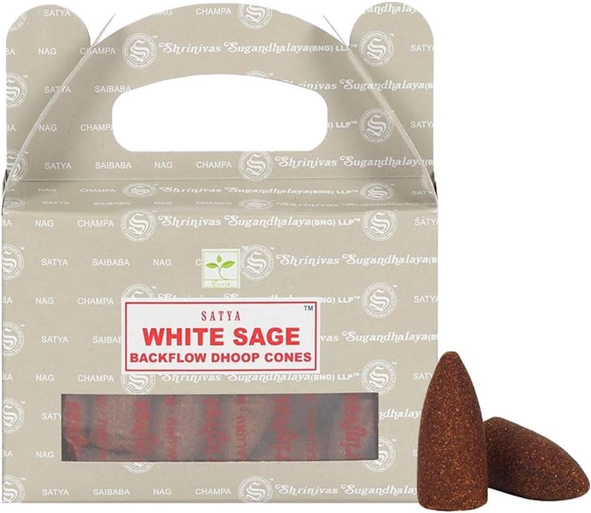 SnelShoppen - Backflow Wierook Cones - 24 Stuks - Satya White Sage Geur - Perfect voor Meditatie, Ontspanning, Feest en Thuis - Ideaal voor Wierookbra