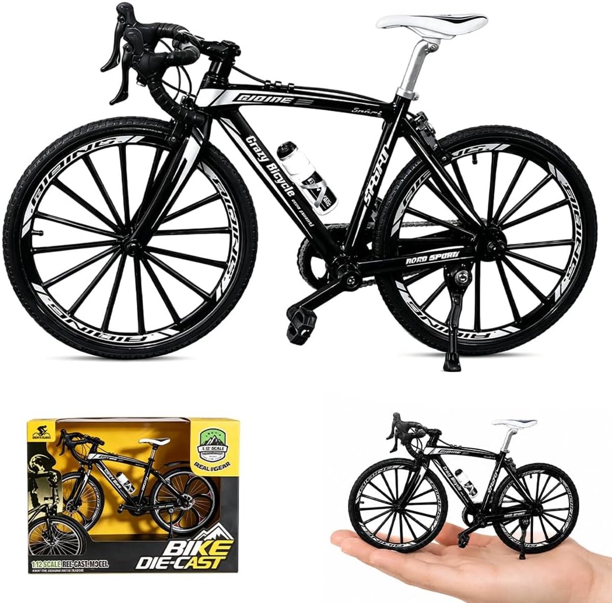 SnelShoppen - Vingerfiets Model 1:10 Miniatuurfiets Mountainbike - Decoratie Ornamenten - Verzamelstuk voor Thuis, Kantoor, Club, Les - Realistisch Sp