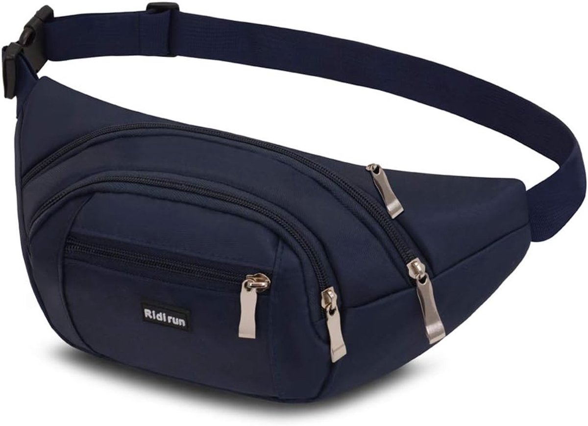 SnelShoppen - Bum Bag voor Mannen en Vrouwen, Waterdichte Heuptas voor Outdoor, Reizen, Sporten, Hiken, Fietsen, Met 4 Compartimenten en Grote Capacit