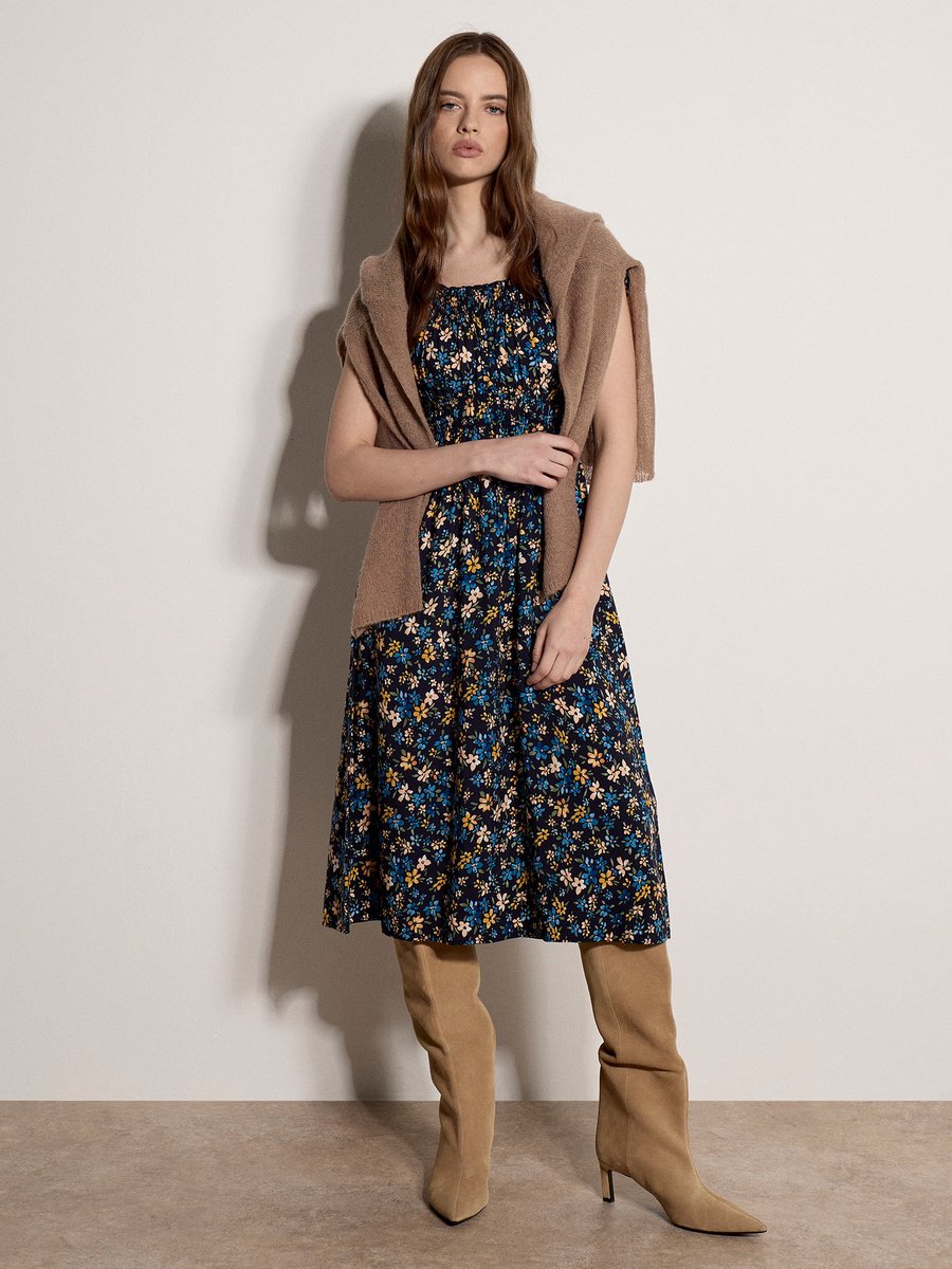Midi-jurk met bloemenprint