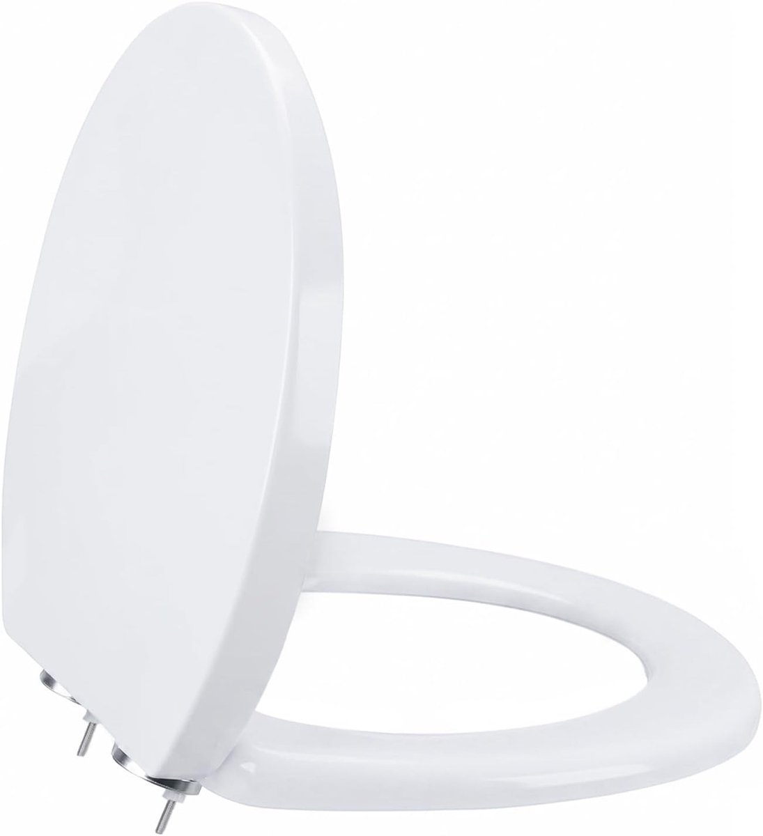 SnelShoppen - Toiletbril met Soft Close Mechanisme, Verwijderbare Quick Release O-Vormige Toiletseat, Antibacterieel, Wit, Voor Badkamer & Toilet