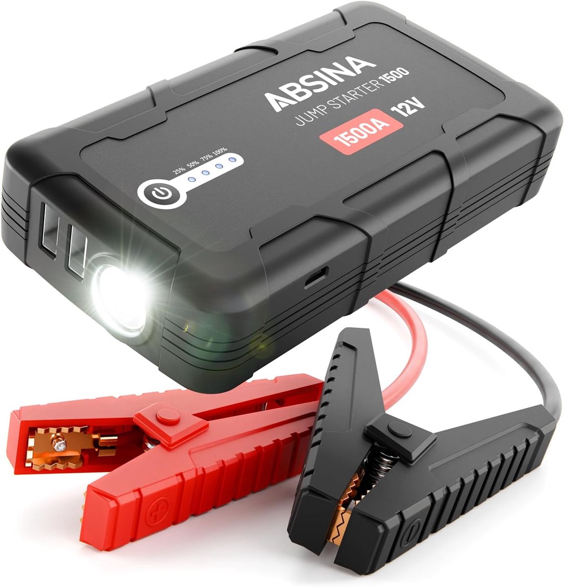 SnelShoppen - Jump Starter 400A 12V - Compacte Auto Booster voor 6L Benzine en 4L Diesel - Inclusief Powerbank en LED verlichting