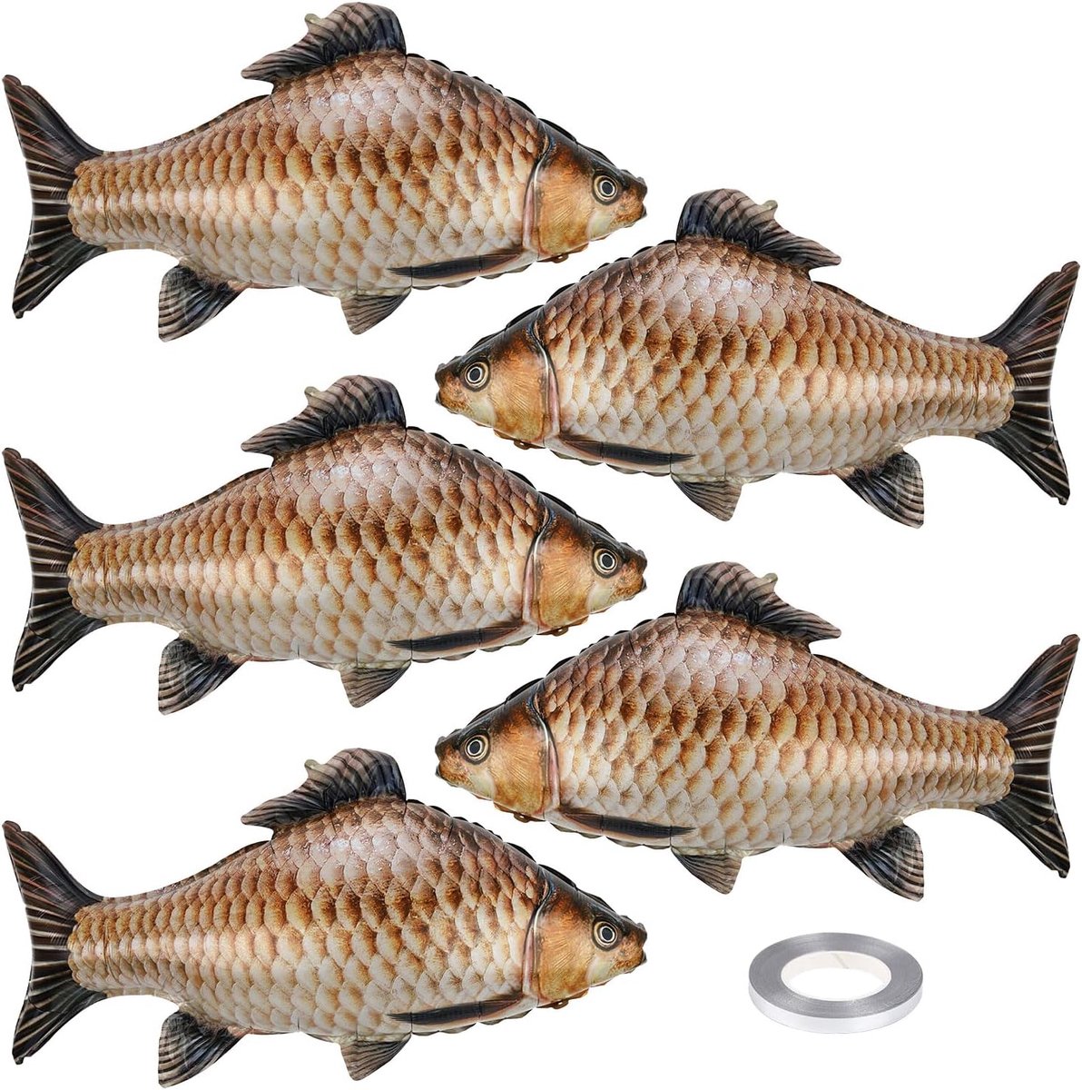 SnelShoppen - 5x Inflatable Fish Balloons 84cm - Realistische Vissen - Aluminium Folie - Decoratie voor Feesten - Perfect voor Kinderfeestjes, Thema G