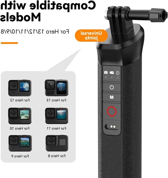 Drijvende Selfie Stick met Handgreep en Waterdichte Bluetooth Afstandsbediening voor Actiecamera's zoals GoPro Hero 13, 12, 11, 10, 9 en 8 — afbeelding 2