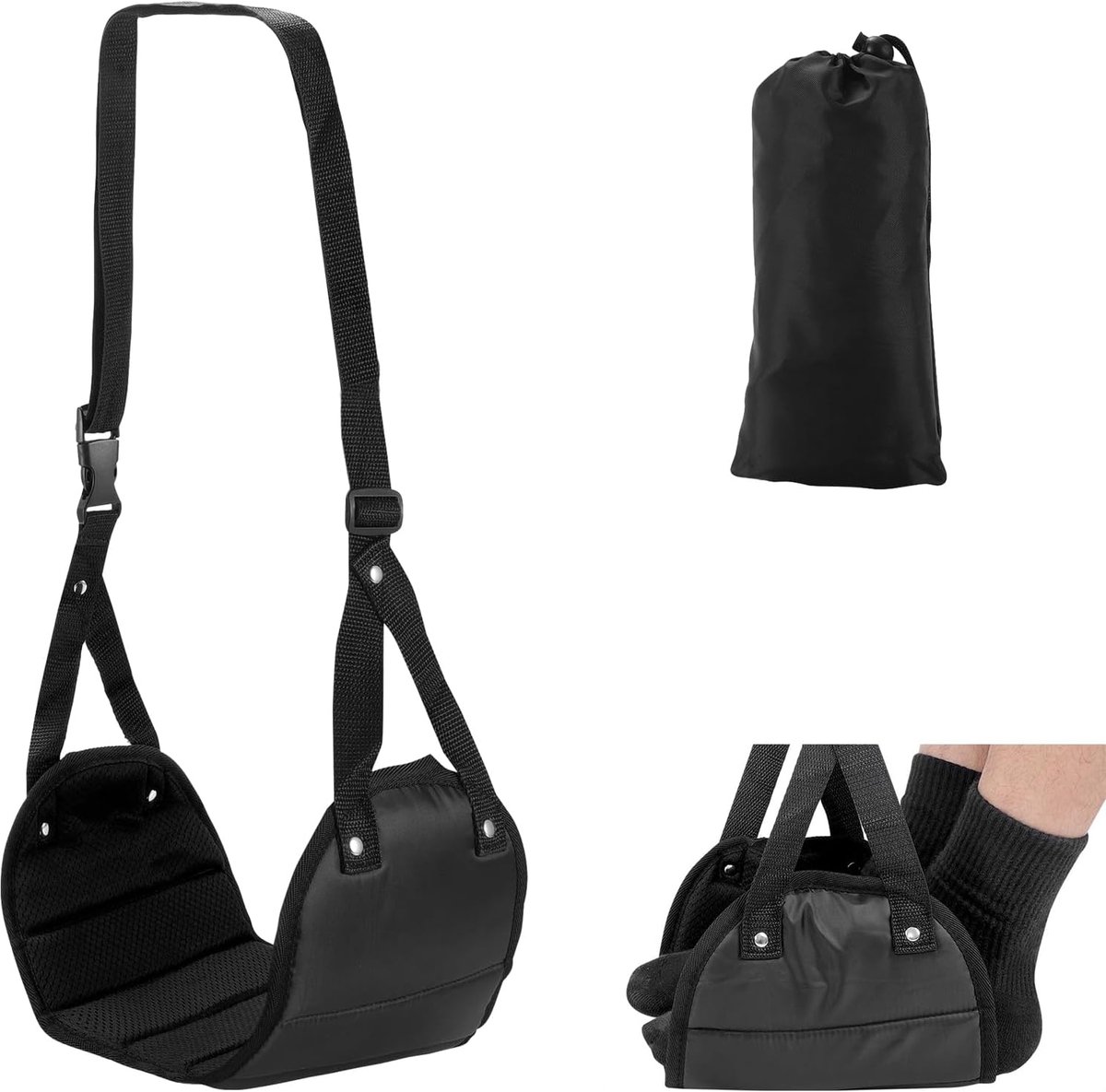 SnelShoppen - Airplane Footrest - Reisaccessoires - Verstelbare Voetensteun voor Vliegtuig - Compact en Draagbaar - Ideaal voor Comfort tijdens het Vl
