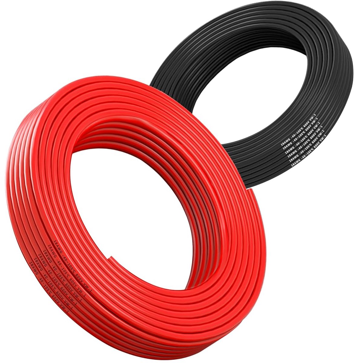 SnelShoppen - 18AWG 0.75mm² Elektrische Kabel Set Zwart/Rood 20M - Flexibele Hoog Temperatuur Bestendige Tinned Copper Draad voor Auto, Batterijen, LE