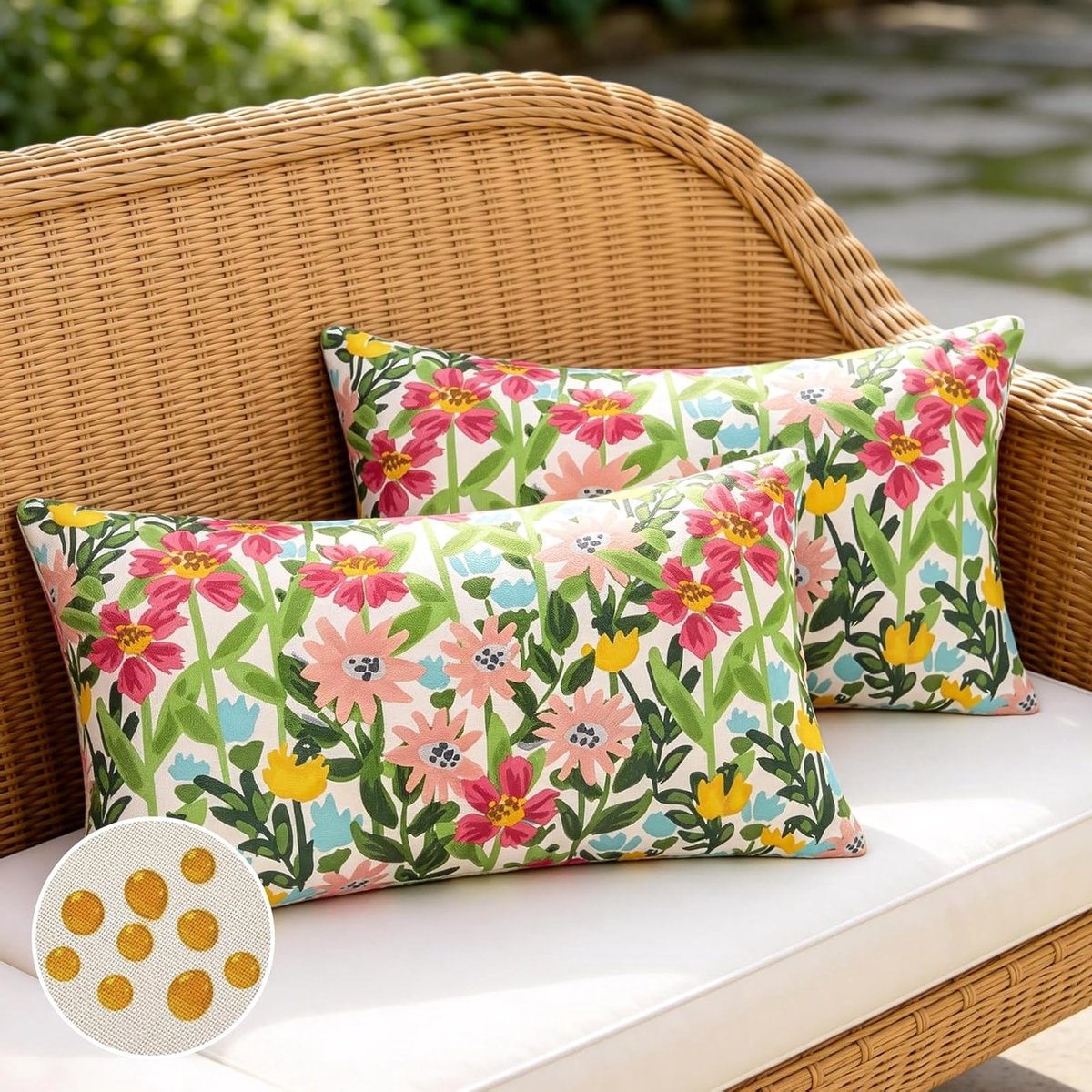 Set van 2 Waterdichte Kussenhoezen 30 x 50 cm voor Buiten, Decoratieve Kussens voor Sofa e