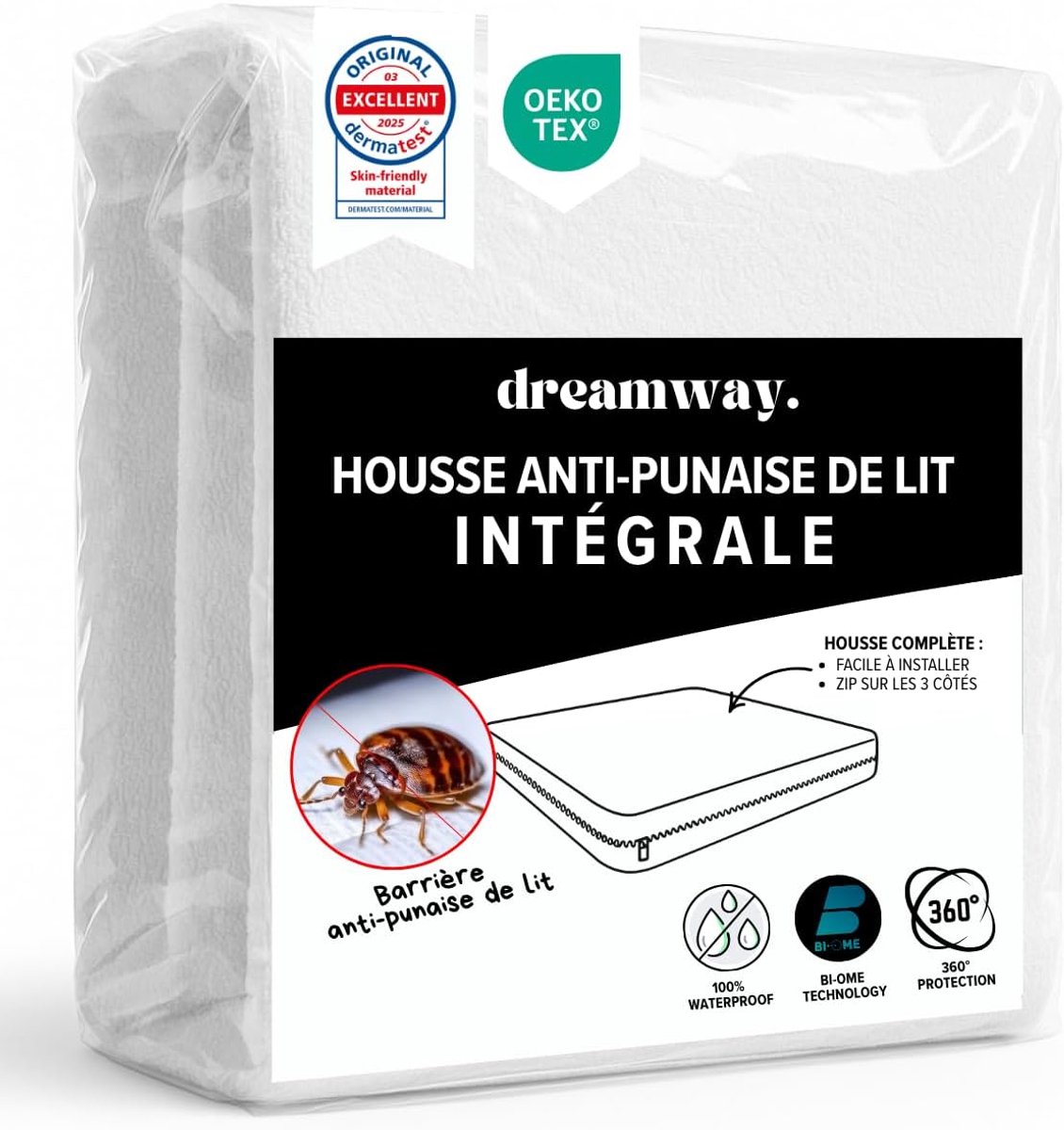 Thijox - Dreamway Matrasbeschermer Waterdicht Katoen 140x200x20 cm - Ademend, Allergievriendelijk, Machinewasbaar Wit Microvezel - Ideaal voor Hygiëne