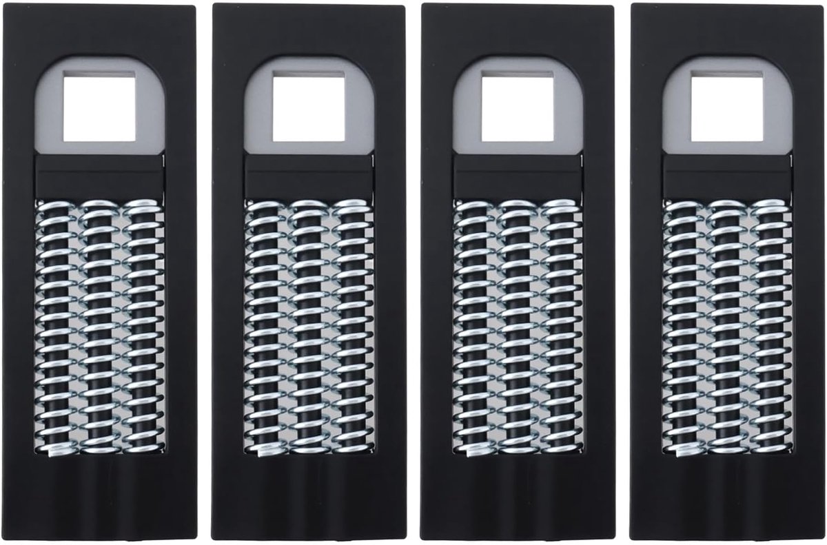 SnelShoppen - 4 Stuks 8mm Deurgreep Veer Cassette voor uPVC Deurgrepen - Zwart - Eenvoudig te Installeren - Perfecte Compatibiliteit met Springdozen