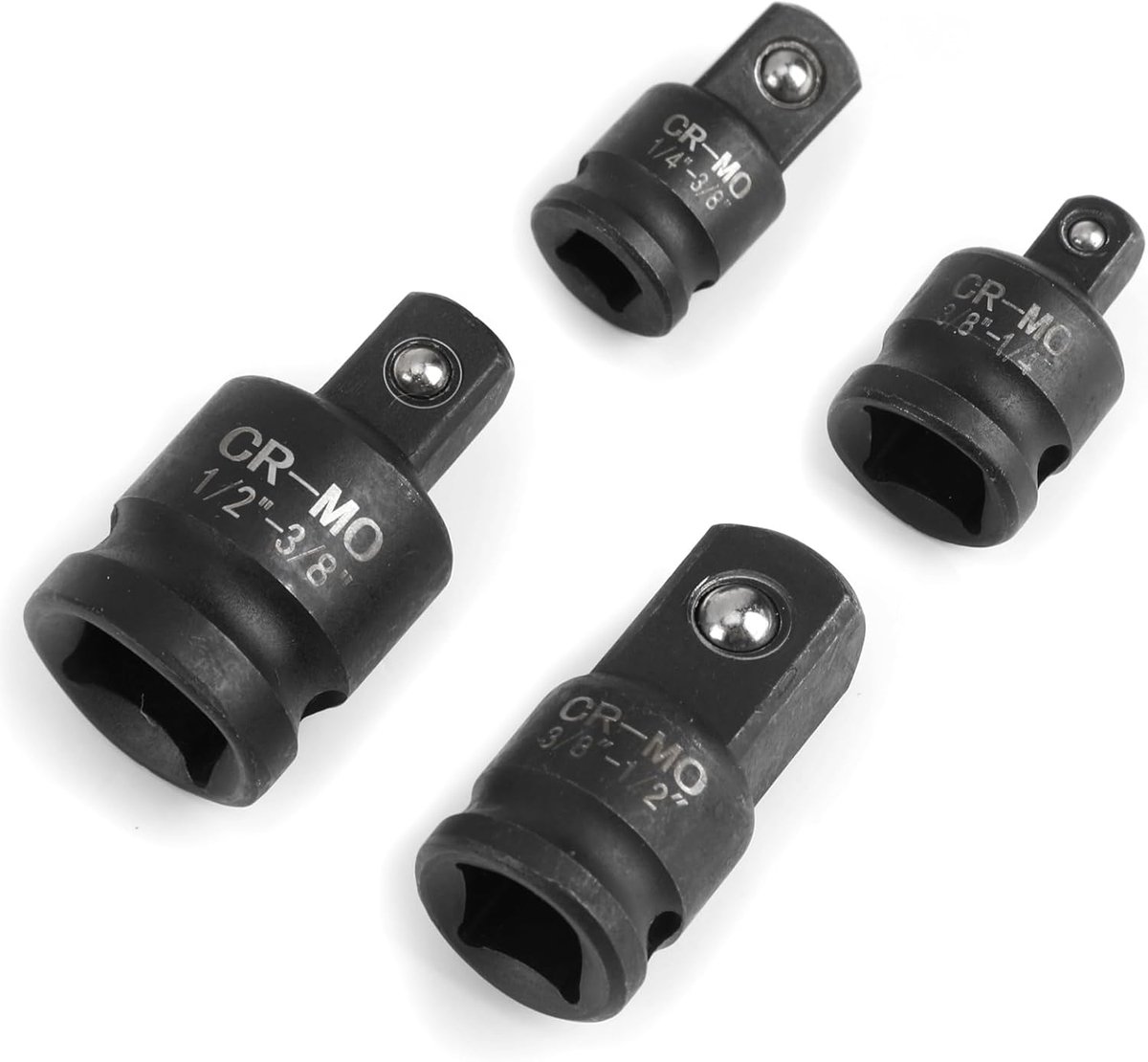 SnelShoppen - Multifunctionele Impact Adapter Set 1/4" naar 3/8" | 3/8" naar 1/2" | 1/2" naar 3/8" | 3/8" naar 1/4" - Hoogwaardige Chrome-Molybdeen St