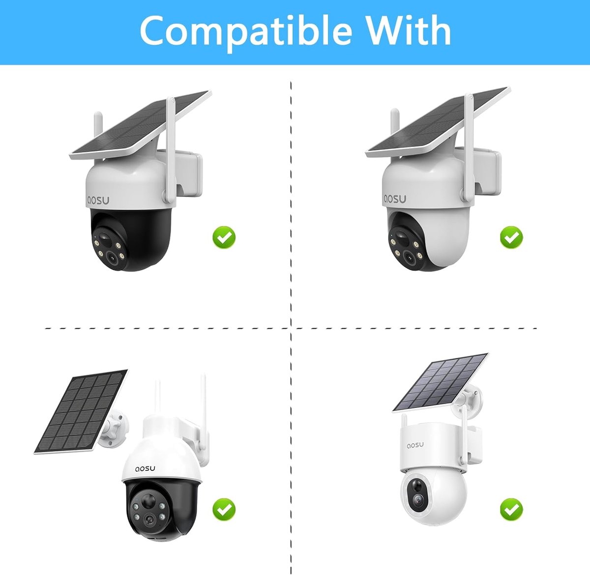 SnelShoppen - Camera Gutter Holder voor AOSU 3K 5MP Beveiligingscamera Buiten met Zonne-energie, Betrouwbare Montageset voor Stabiele Bevestiging
