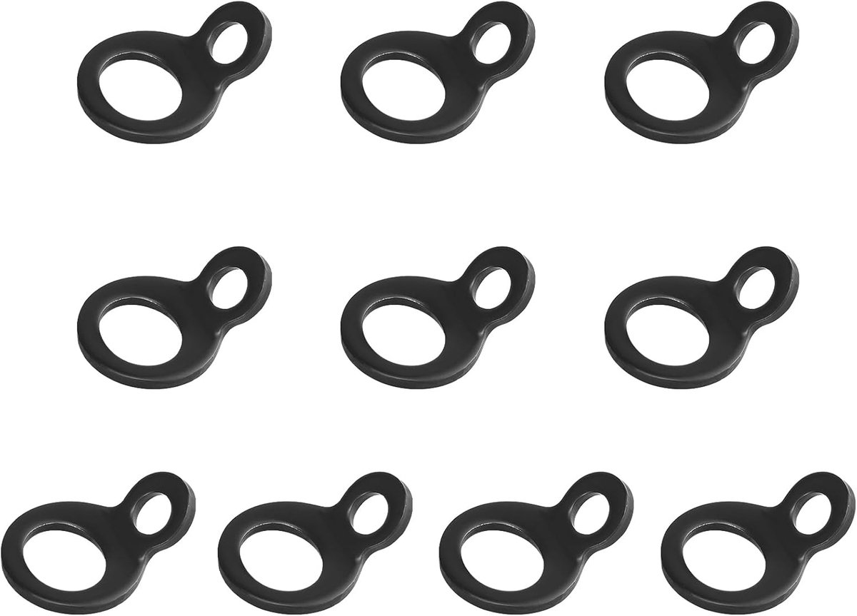 SnelShoppen - Pack van 10 Lashing Straps met Schroeven, Zwarte O-Ringen, Anker Lashing Ringen voor Garage, Werkplaats, Vrachtwagen, Trailer, Golfkar