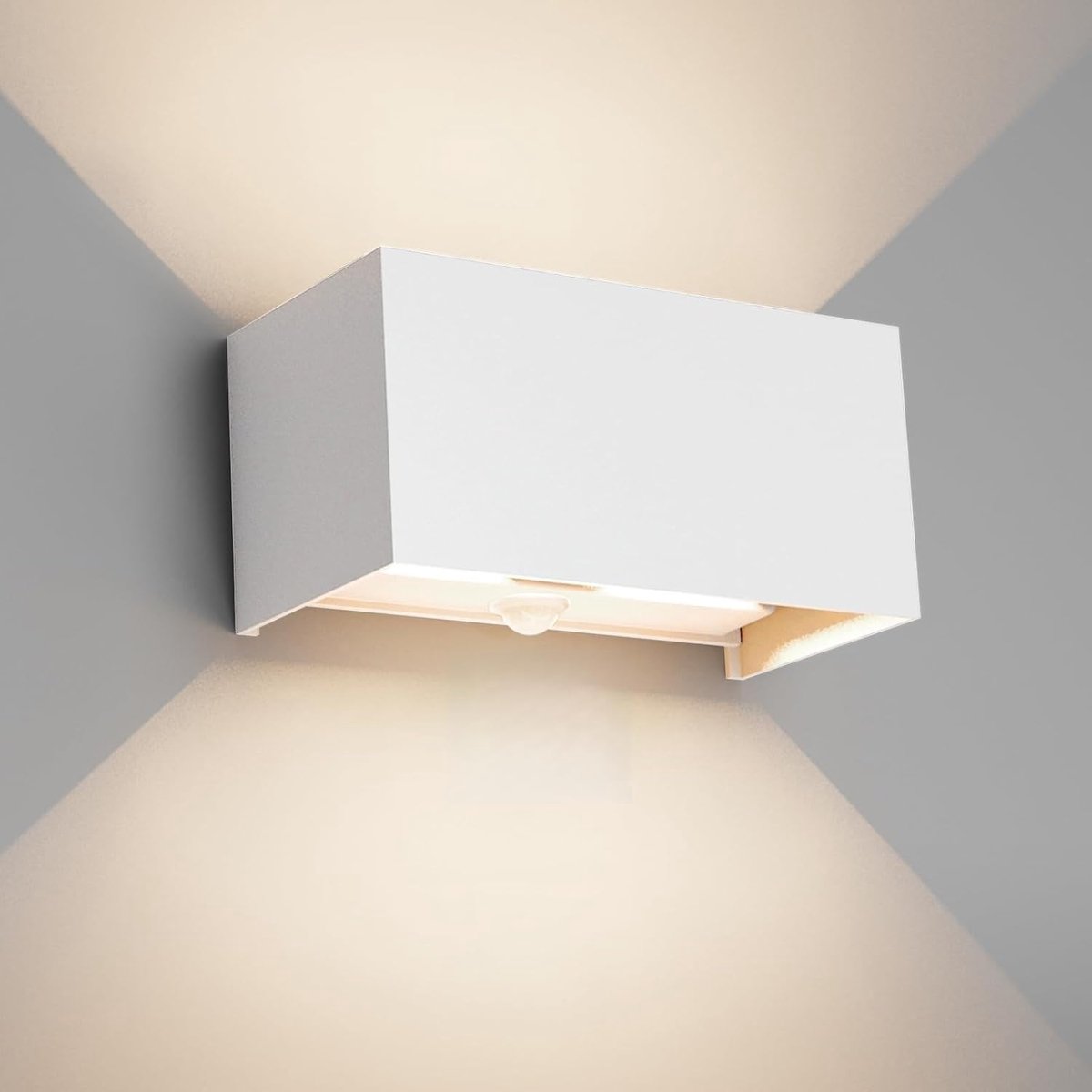 SnelShoppen - 24 W Buitenlamp met Bewegingsmelder, IP65 Waterdichte Buitenverlichting voor Tuin en Terras, Instelbare Lichtstraal, 4000 K Wit, Geschik