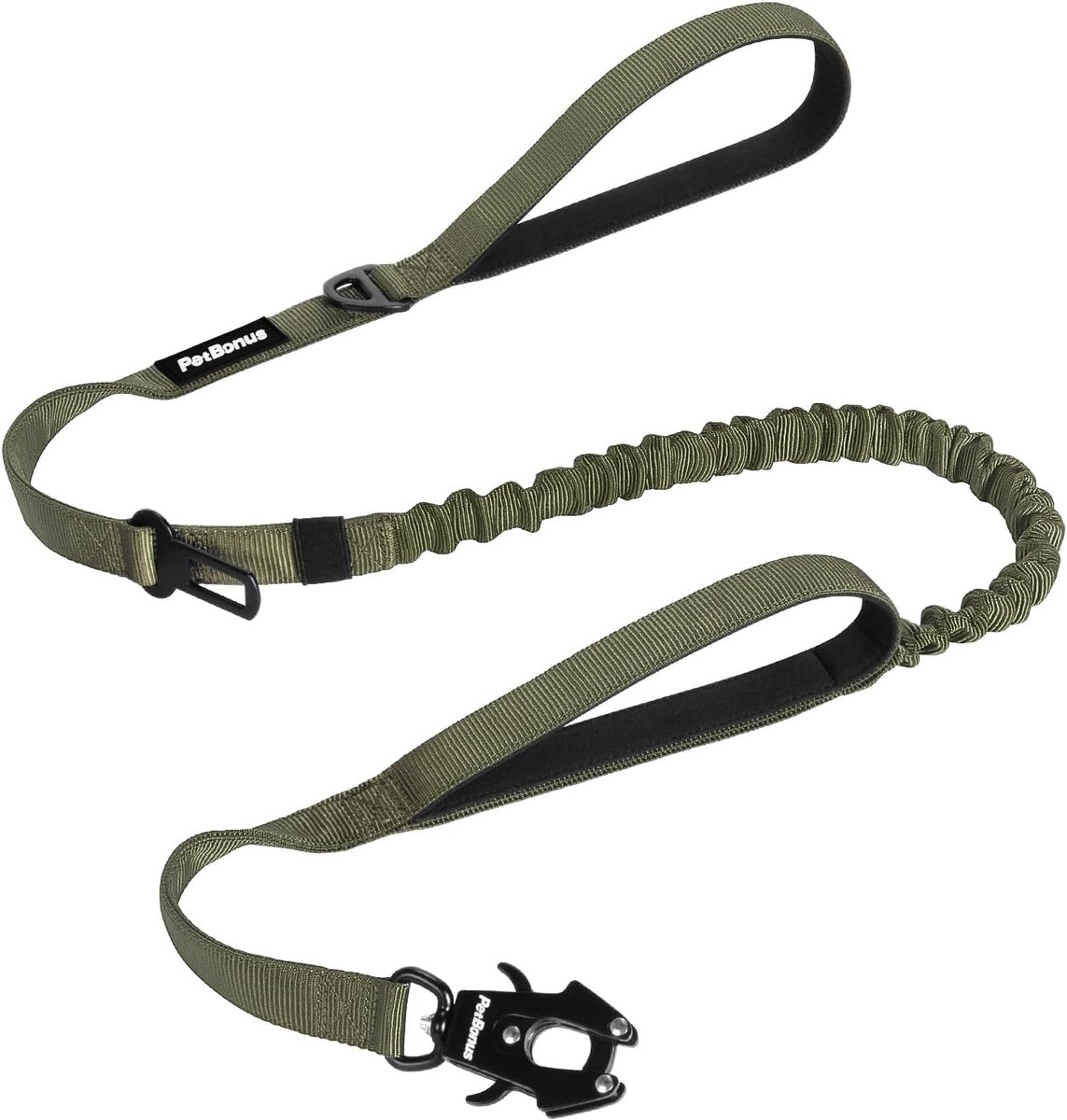 SnelShoppen - Heavy Duty Bungee Hondenriem 1.5m met 2 Gevoerde Handvatten, Auto Veilige Gordel, Geen Trek Trainingslijn voor Grote en Medium Honden