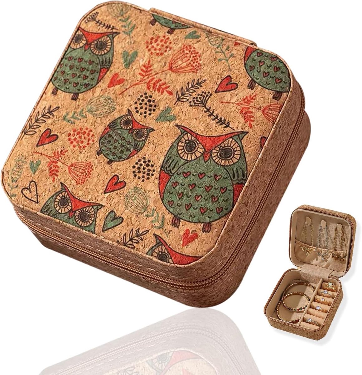 SnelShoppen - Sieradenbox voor Reizen, Compacte Juwelenopslag voor Vrouwen en Meisjes, Ideaal voor Oorbellen, Ringen en Delicate Kettingen, Cadeau Ide