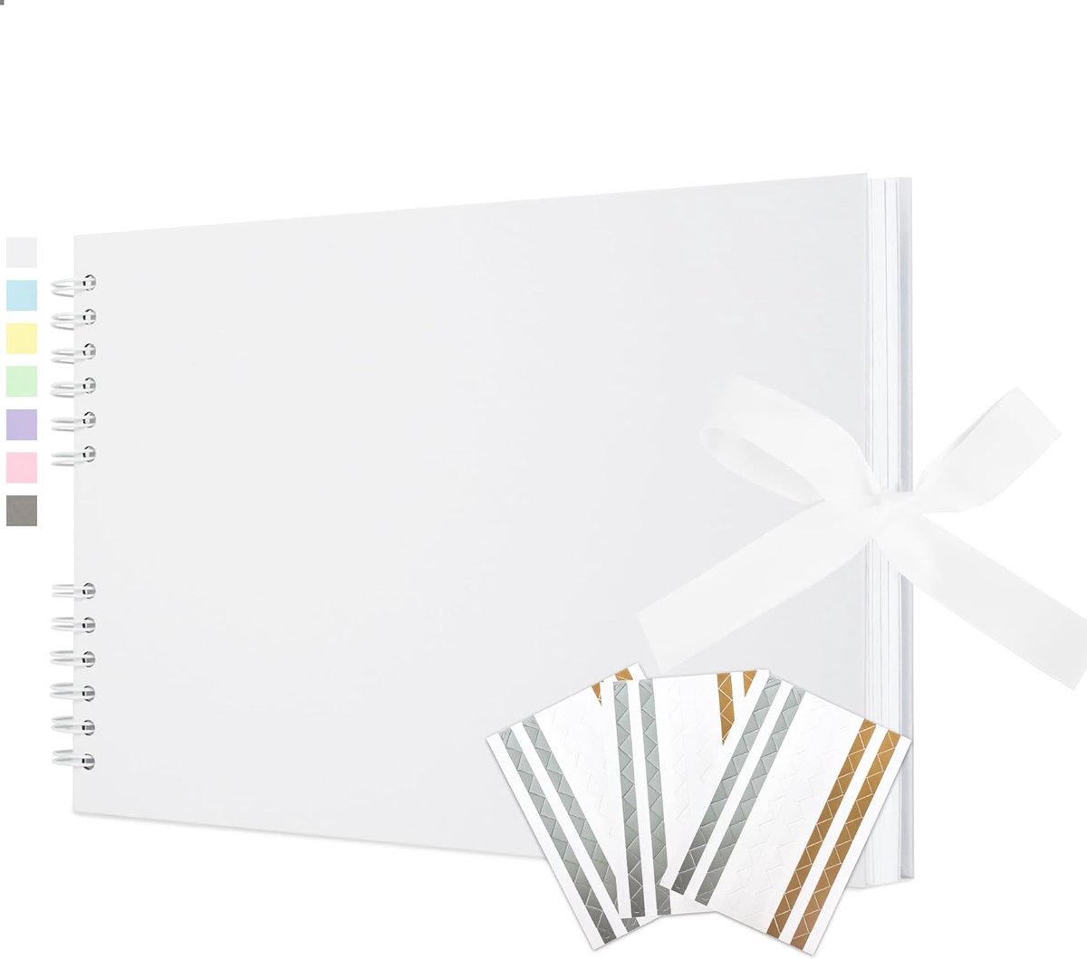 SnelShoppen - Scrapbook DIY Foto Album Geheugenboek 29x21.5 CM met 100 Witte Bladen en Stickers voor Bruiloft, Reizen, Verjaardag, Wit