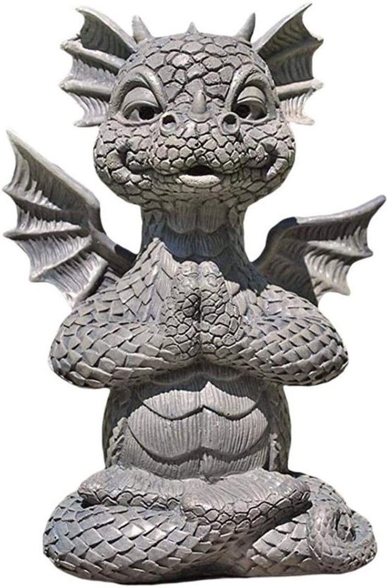 Zen Yoga Draak Beeld voor Tuin en Buiten, Resin Decoratie voor Thuis, Meditatie en Boeddhistische Kunst Sculpturen voor Binnen en Buiten
