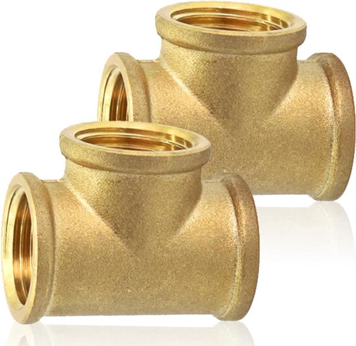 Messing T-stuk 1 Inch - 90 graden buitendraad - Aftakking verdelerstuk DN25 - Drinkwaterfitting - Roterende buitendraadverbinding