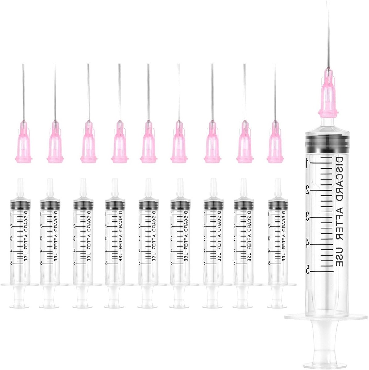 Steriele en Duurzame 5ml Spuit met Naald - 10 Stuks Herbruikbare Doseringspuiten voor Tuin en Voeding