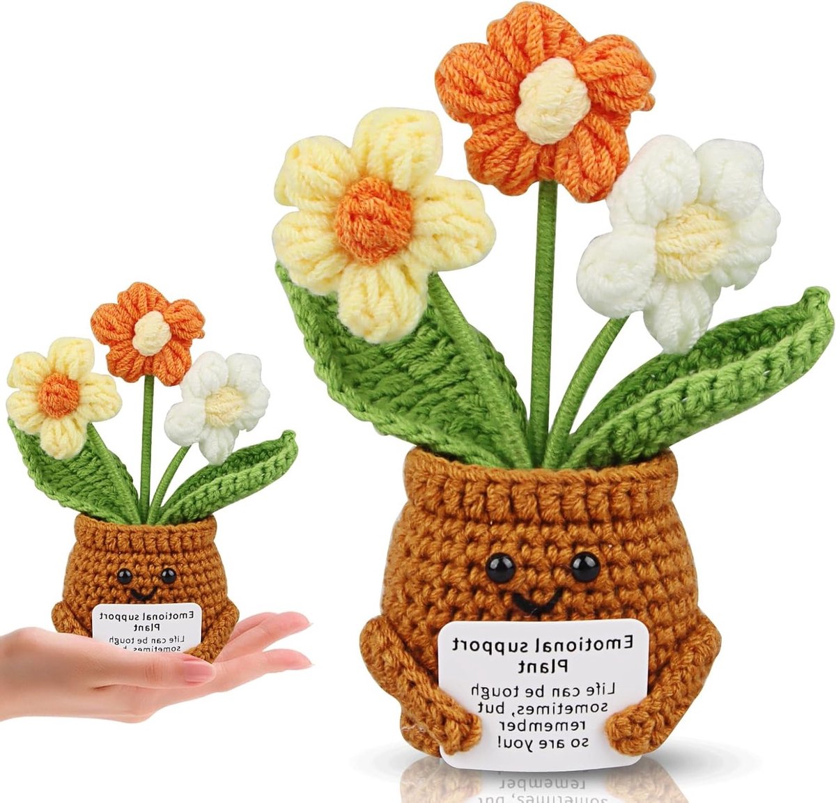 Vergeet-mij-niet bloemen cadeau voor nicht - Positieve boodschap, Moeder cadeau, Eerste schooldag geschenk (3 kleine bloemen)