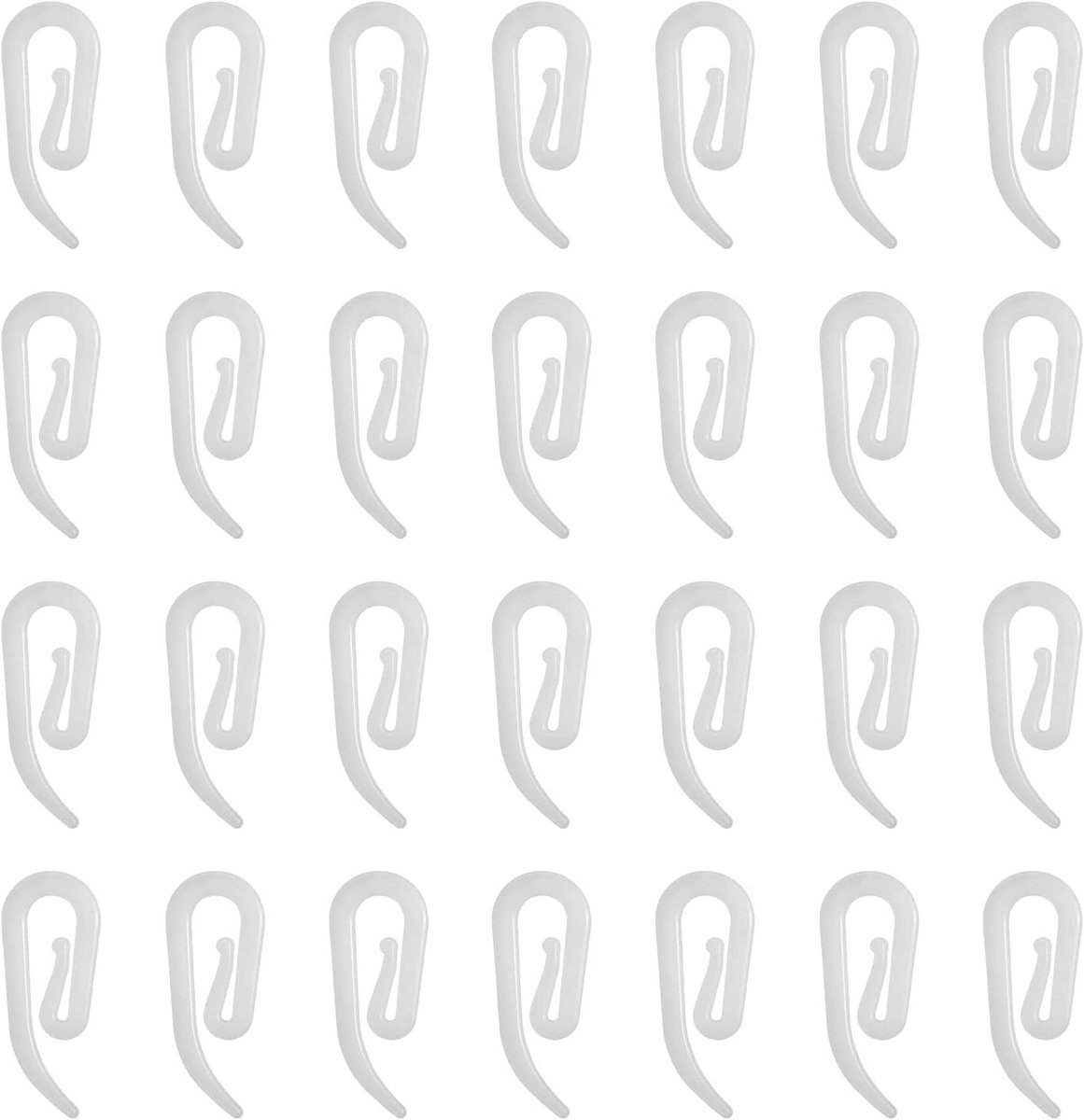 100 Witte Plastic Haakjes voor Gordijnen - Geschikt voor Rail, Raam, Deur en Douche, Duurzaam en Gebruiksvriendelijk