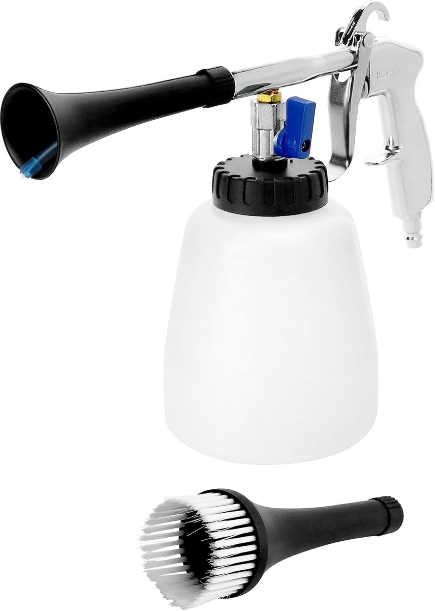 SnelShoppen - Cleaning Gun 6.5-9.2 Bar, Compressed Air Reinigingspistool met Schuimfles en Borstel voor Auto Interieur, Ergonomisch en Duurzaam