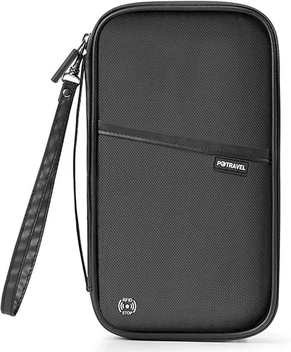 Thijox - Paspoorttas Familie Waterdicht Reisorganizer voor 4 Paspoorten, ID-Houder en Creditcards, Zwart, Ideaal voor Vakantie en Reizen
