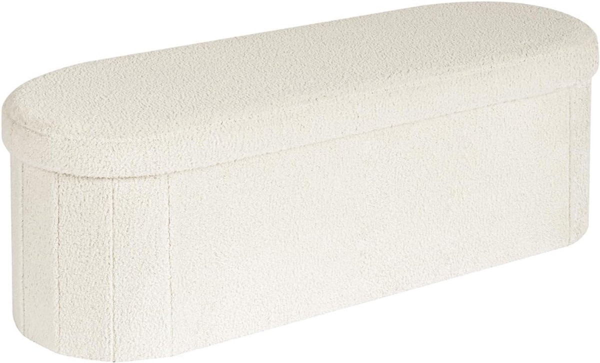 SP® Opbergbank - Tot 150kg - Meubel Opbergbank - Bank met Opbergruimte - Wit - 110cm x 38cm x 38cm
