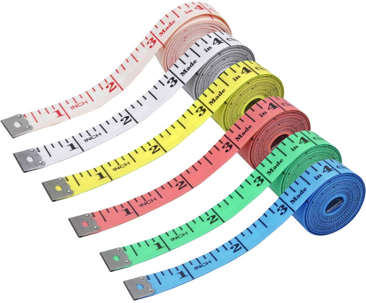 SnelShoppen - 12 Pcs Soft Tape Measure Dubbele Schaal Meetlint voor Naaiwerk, Lichaamsmeting en Professioneel Gebruik, 60 Inch, 6 Kleuren