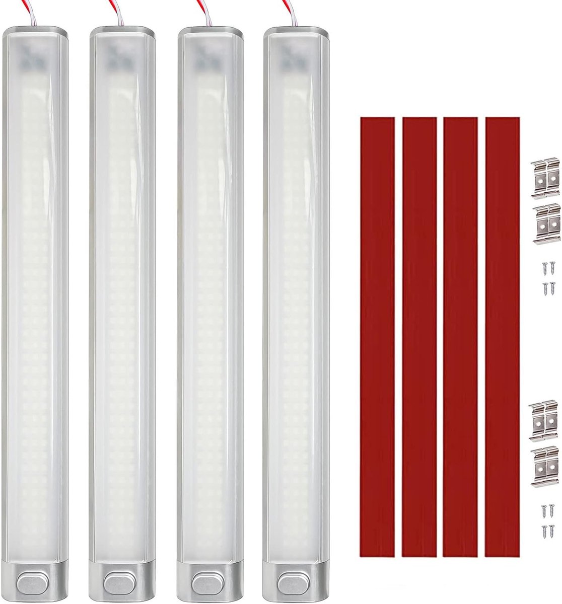 Thijox - Ledstrip 12V 120 LEDs met Grote Schakelaar, 6000K Witte LEDs voor Binnenverlichting, Perfect voor Auto, Caravan, Boot, Keuken, Badkamer, Bar,