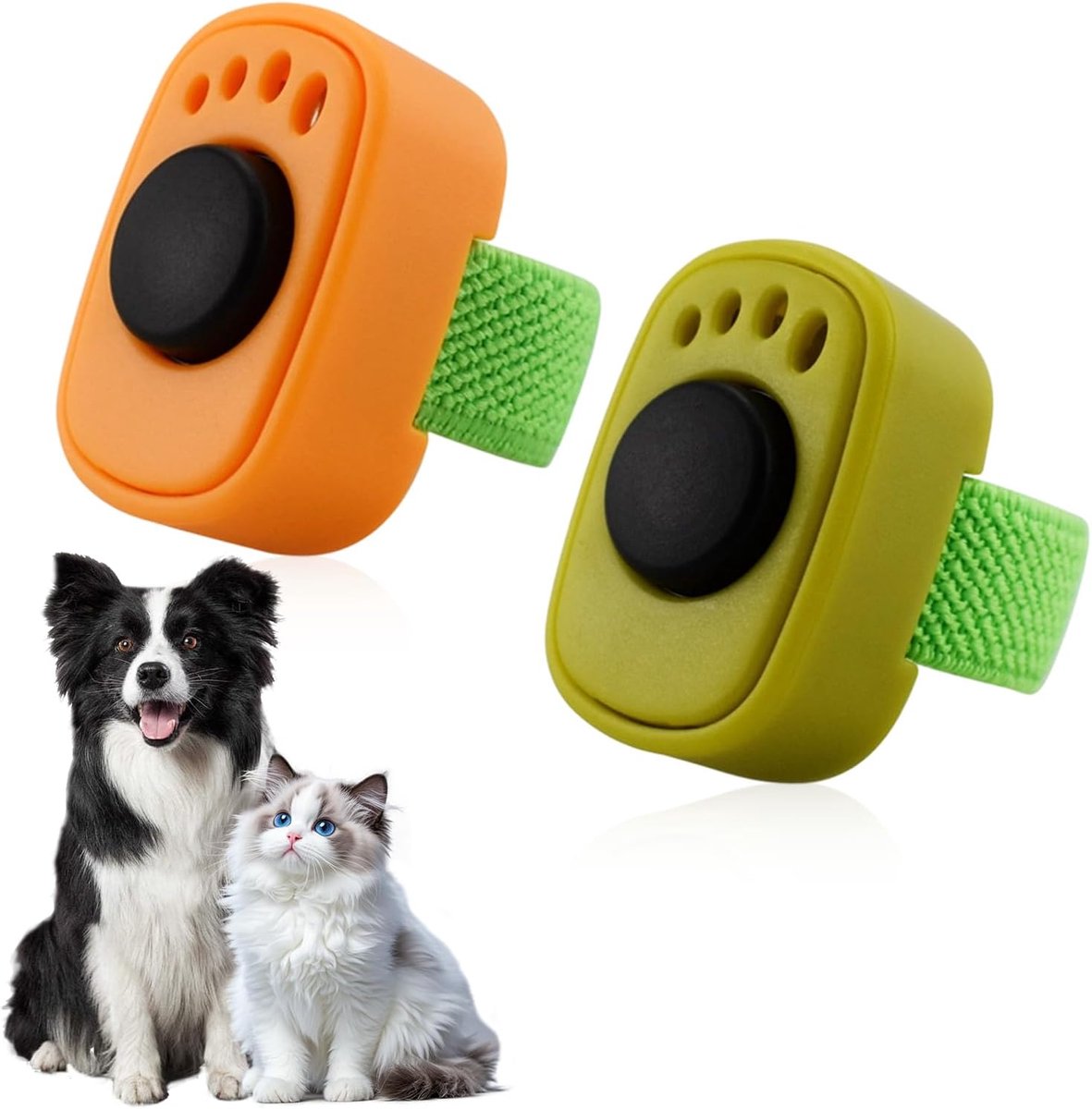 SnelShoppen - Dongcill Klicker Dog Finger Rings - Mini Clicker voor Diertraining - Praktische Hond en Kat Trainingsaccessoires - Duurzaam ABS en RVS -