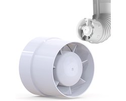 Pipe Fan 100 mm/150 mm - Rookafzuiger, Ventilator voor Luchtcirculatie in Keuken, Badkamer en Kassen, Stille Inline Duct Fan met 130 m³-320 m³/h Capaciteit