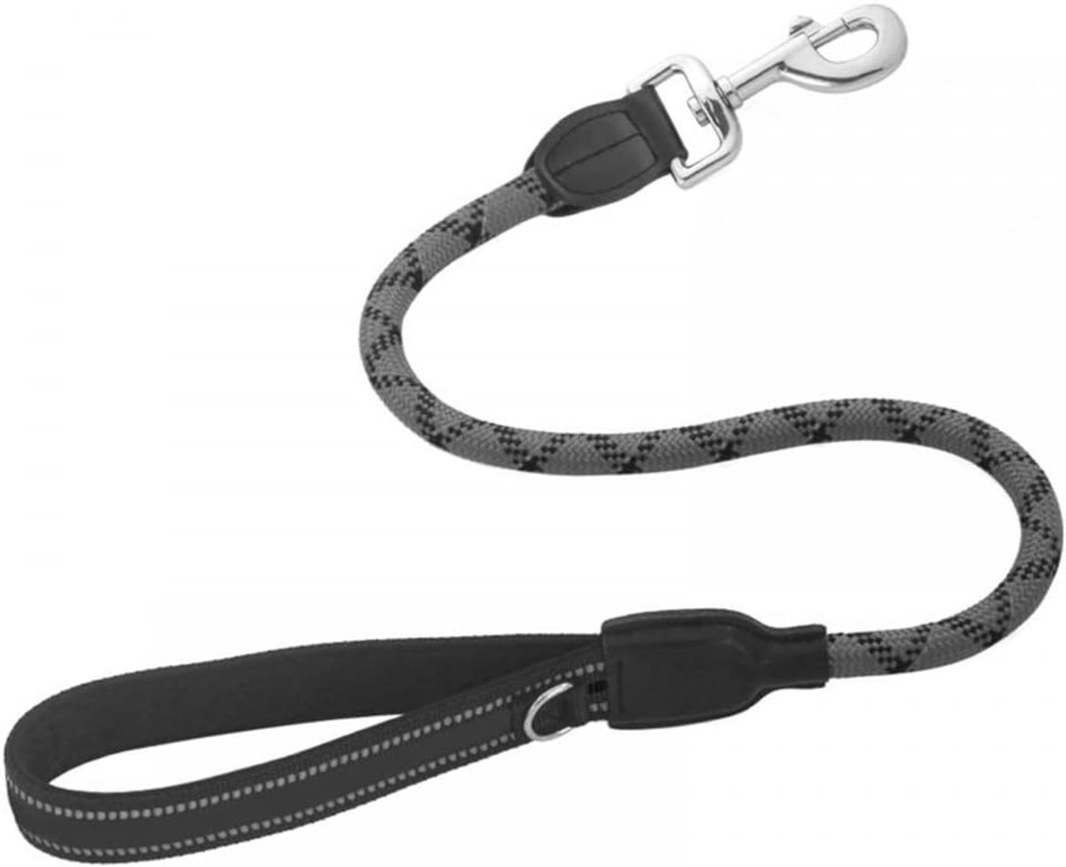 SnelShoppen - Reflectieve Nylon Hondenriem, Korte Dog Lead voor Medium en Grote Honden tot 50kg, Hoogwaardige Draagkracht, Comfortabele Handgreep, Ide