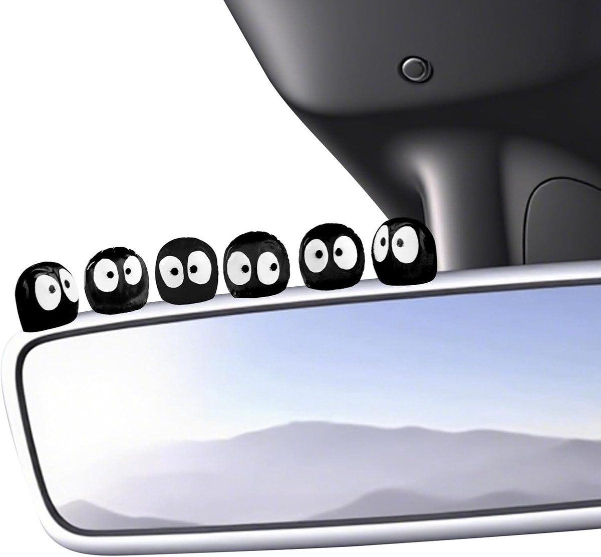 SnelShoppen - 30 Stuks Kleurvolle Luminous Soot Sprites Auto Decoratie Set, Schattige Luminous Soot Sprites voor Achteruitkijkspiegel en Dashboard, In