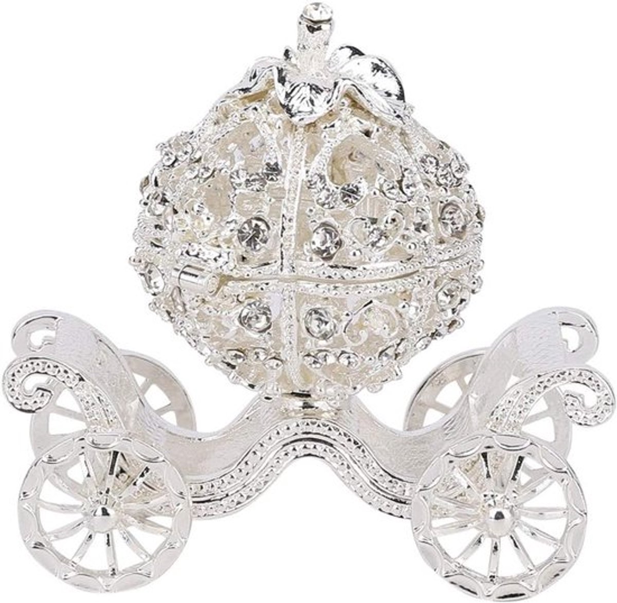 Prachtige Pompoen Koets Sieradenbox met Strass Decoratie, Europese Stijl, Perfecte Cadeau Decoratie en Opbergoplossing