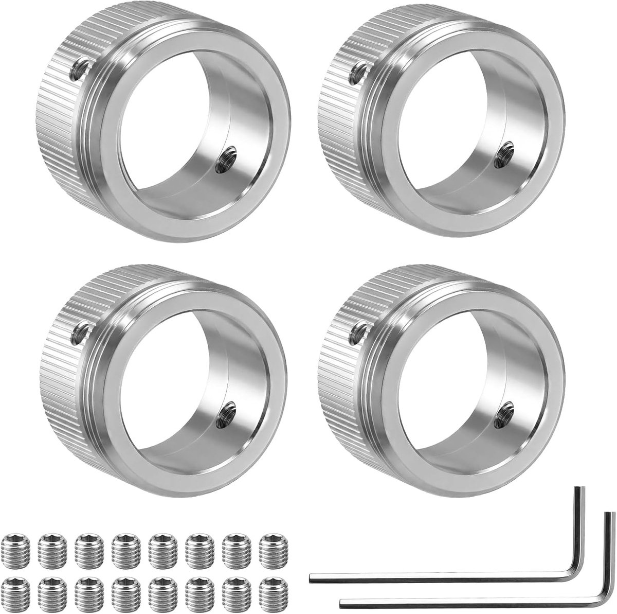SnelShoppen - 4 Stuks Radiator Thermostat Adapters M30 x 1.5 - RVS Thermostaat Verwarming Adapter met Inbussleutel - Binnen Diameter 22mm Verwarmingsk