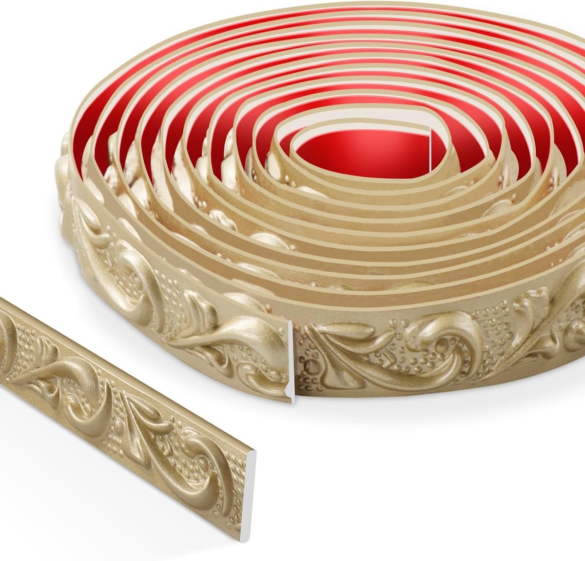 Decoratieve Moulding voor Muren, 3D Wanddecoraties, Spiegellijst Stickers en Deurlijsten in Champagne Goud voor Thuisdecoratie